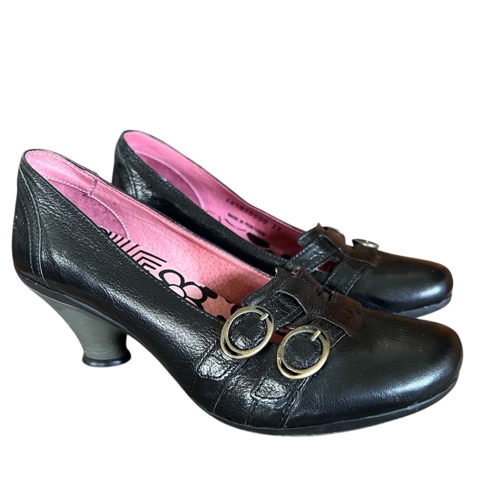 Fly London Black Heels with Pink Interior